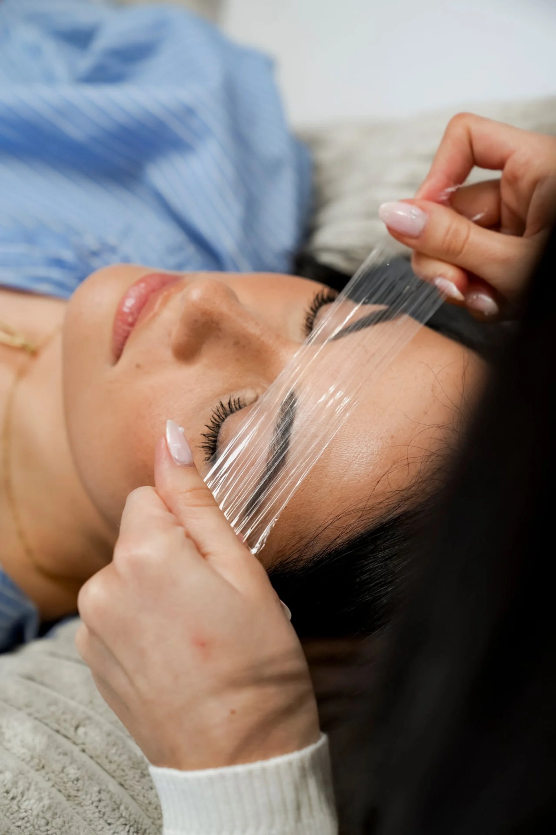 Brow lamination process view